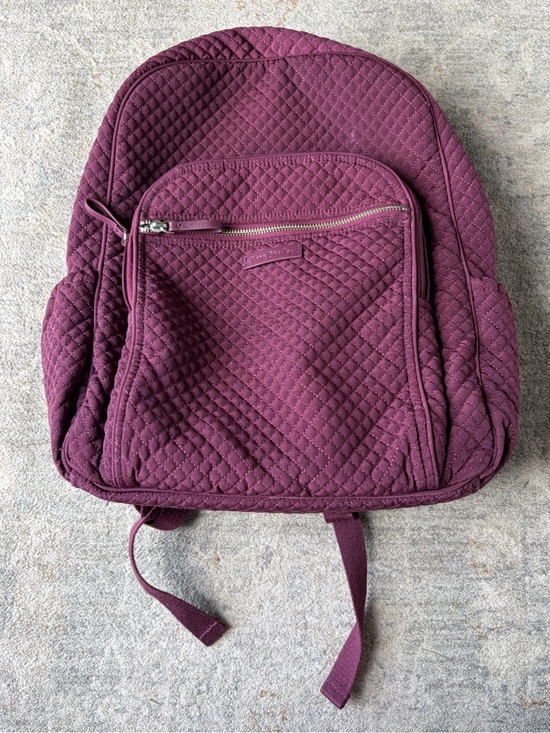 Vera Bradley Handbags - Vera Bradley Campus Backpack Microfiber Quilted Mulled Berry contrasting Lining